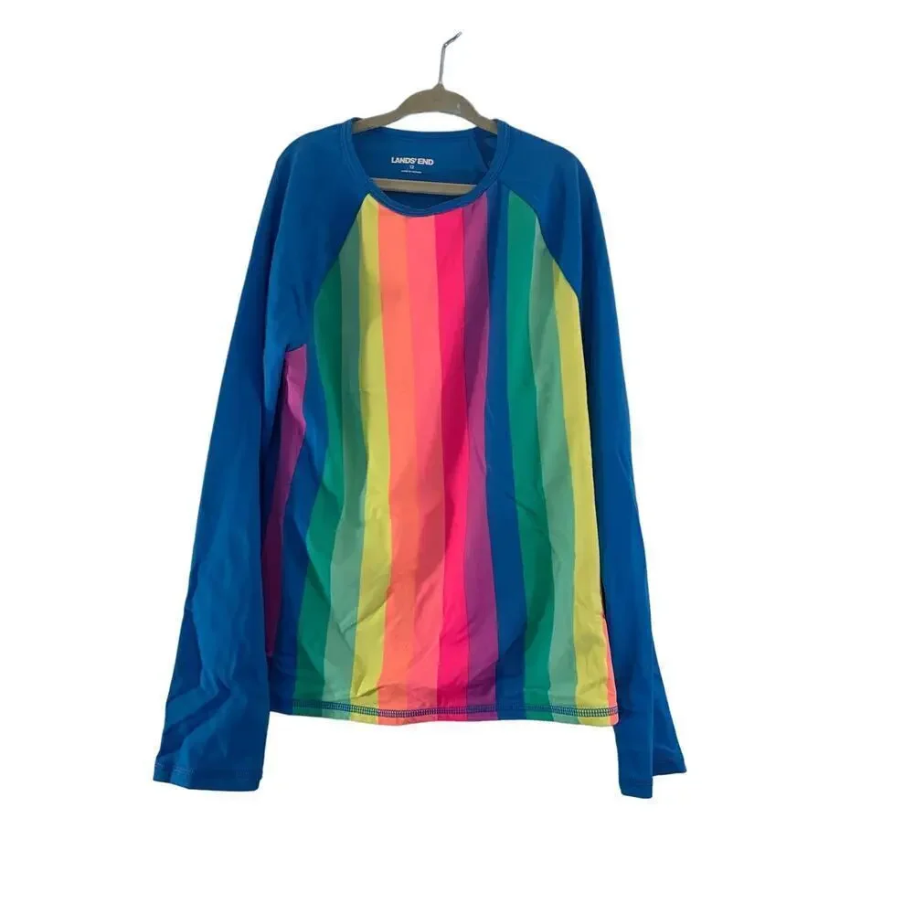 LANDS’ END Girl's Long Sleeve Swim Top / Size: 12
